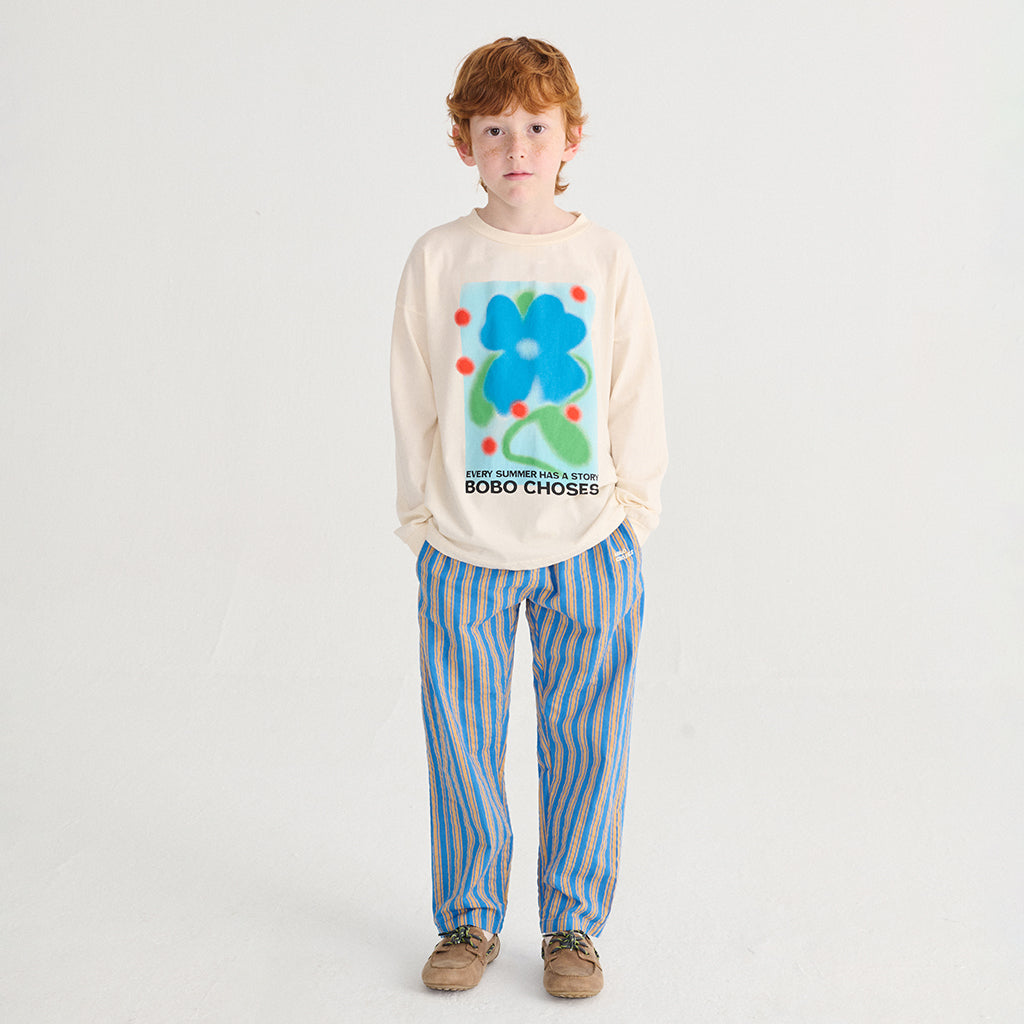 Bobo Choses Child Pants New Hairline Stripes Blue