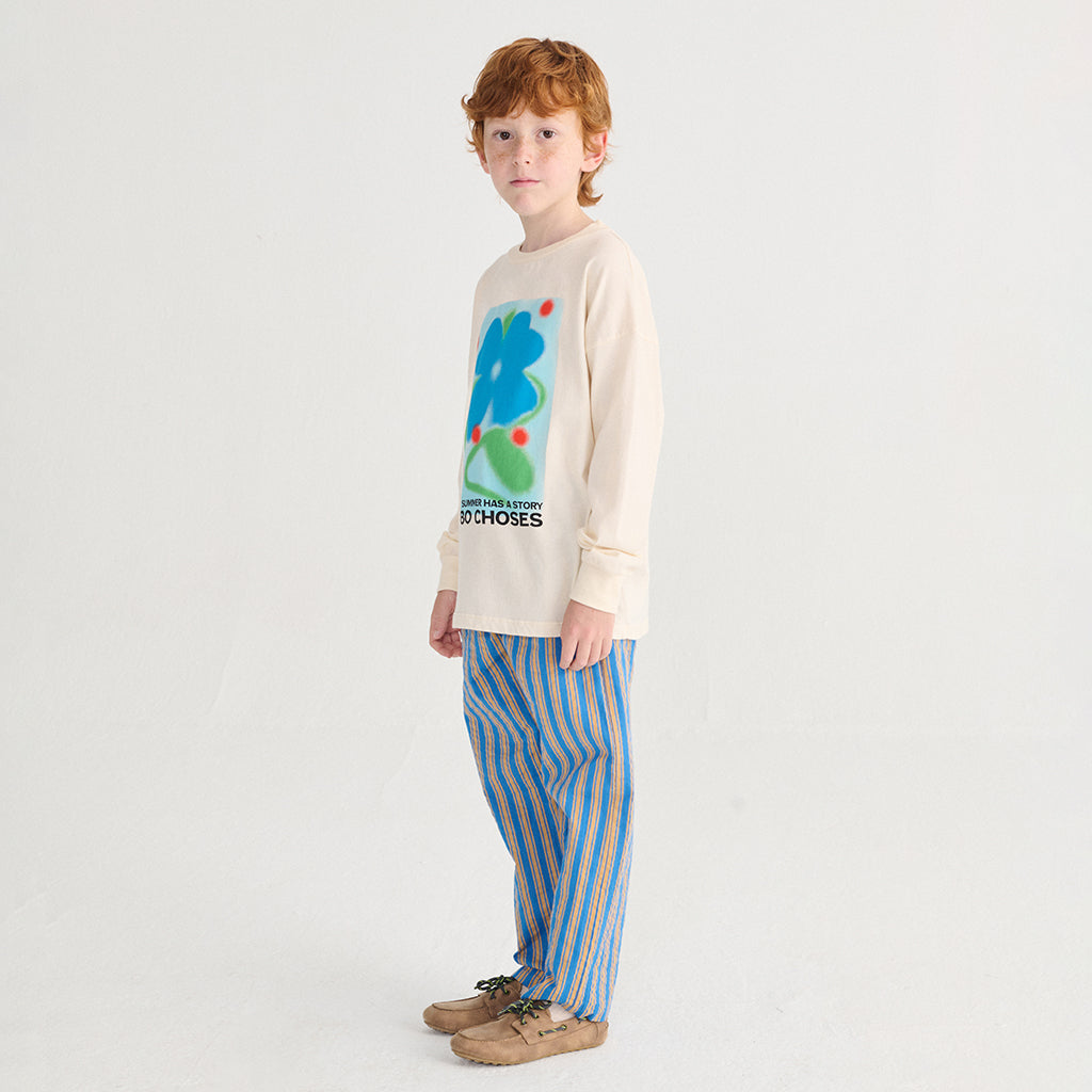 Bobo Choses Child Pants New Hairline Stripes Blue