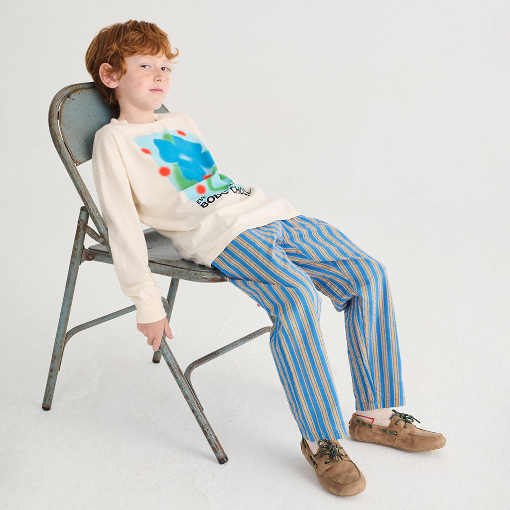 Bobo Choses Child Pants New Hairline Stripes Blue