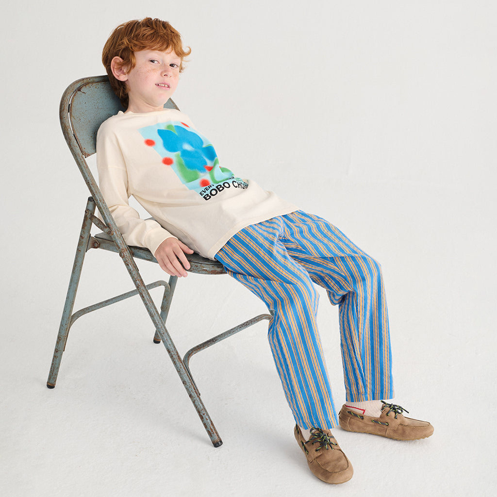 Bobo Choses Child Pants New Hairline Stripes Blue