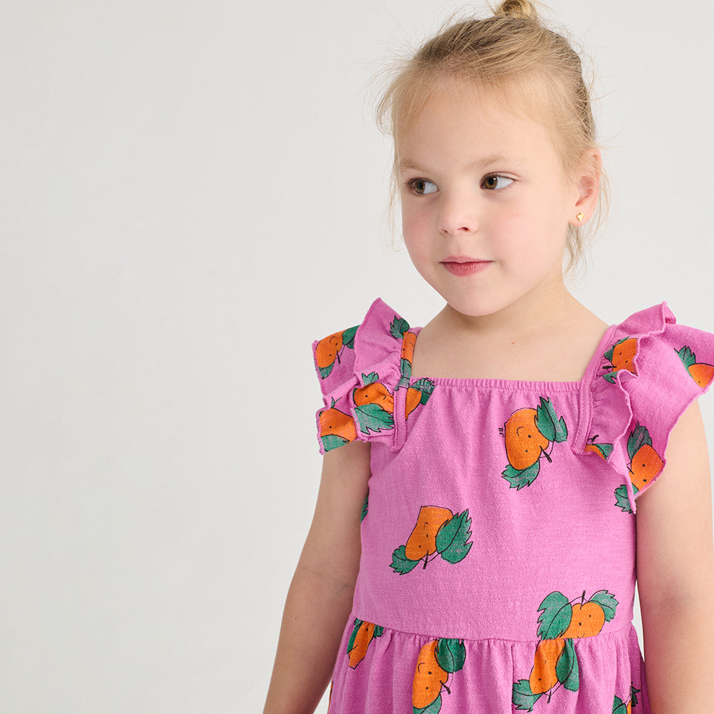 Bobo Choses Child Dress All Over Tangerine Print Purple