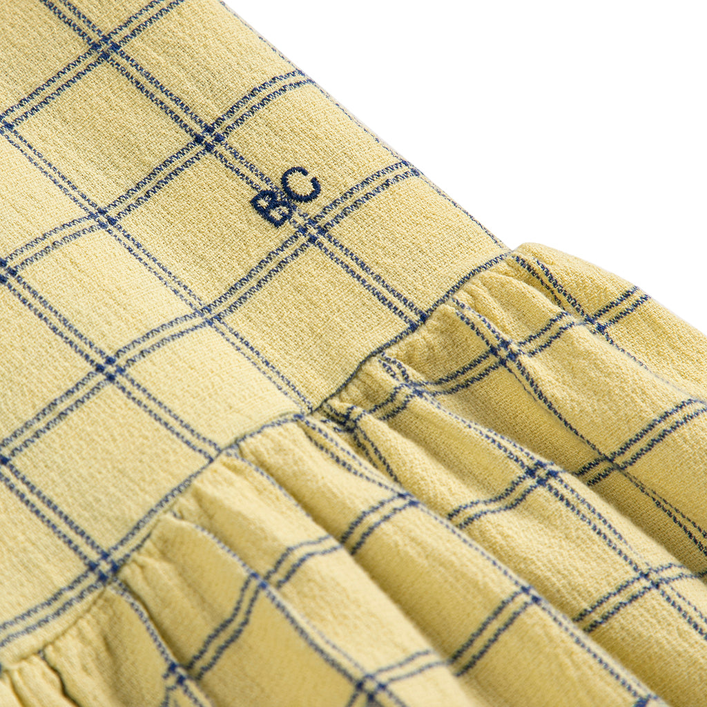 Bobo Choses Child Dress Spicy Window Pane Print Yellow