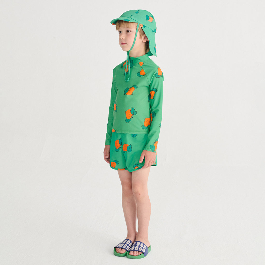 Bobo Choses Child Swim Shorts All Over Curious Turnip Print Green