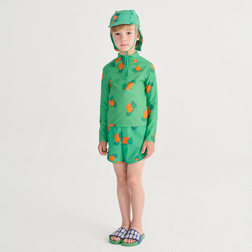 Bobo Choses Child Swim Shorts All Over Curious Turnip Print Green