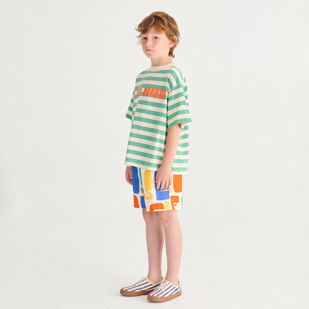 Bobo Choses Child T-shirt Modern Stripes Green