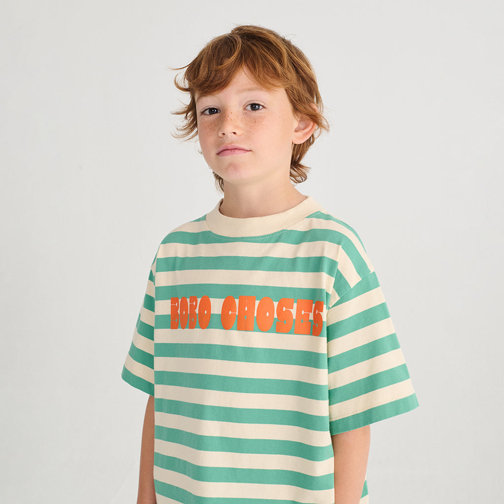 Bobo Choses Child T-shirt Modern Stripes Green