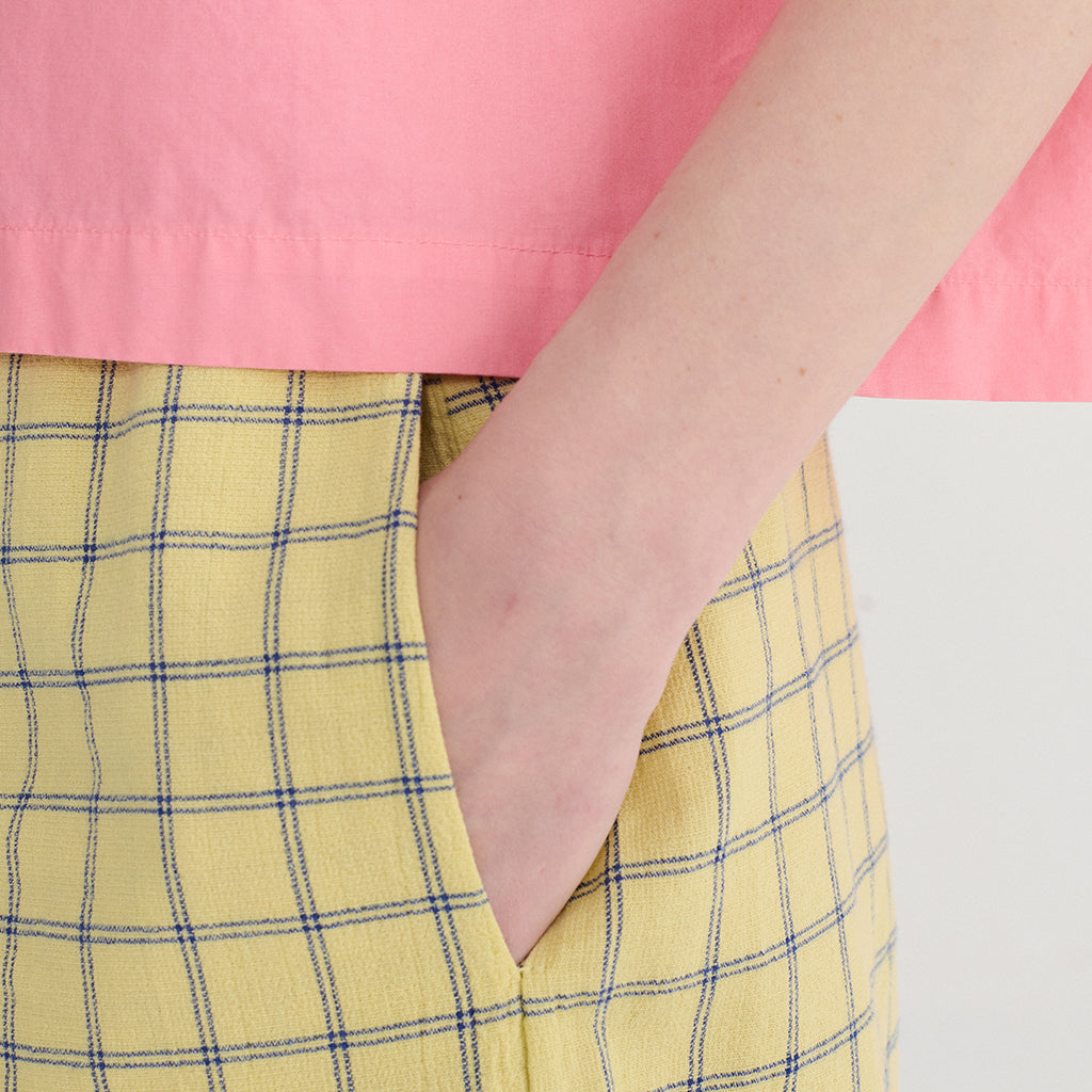 Bobo Choses Woman Shorts Spicy Window Pane Print Yellow