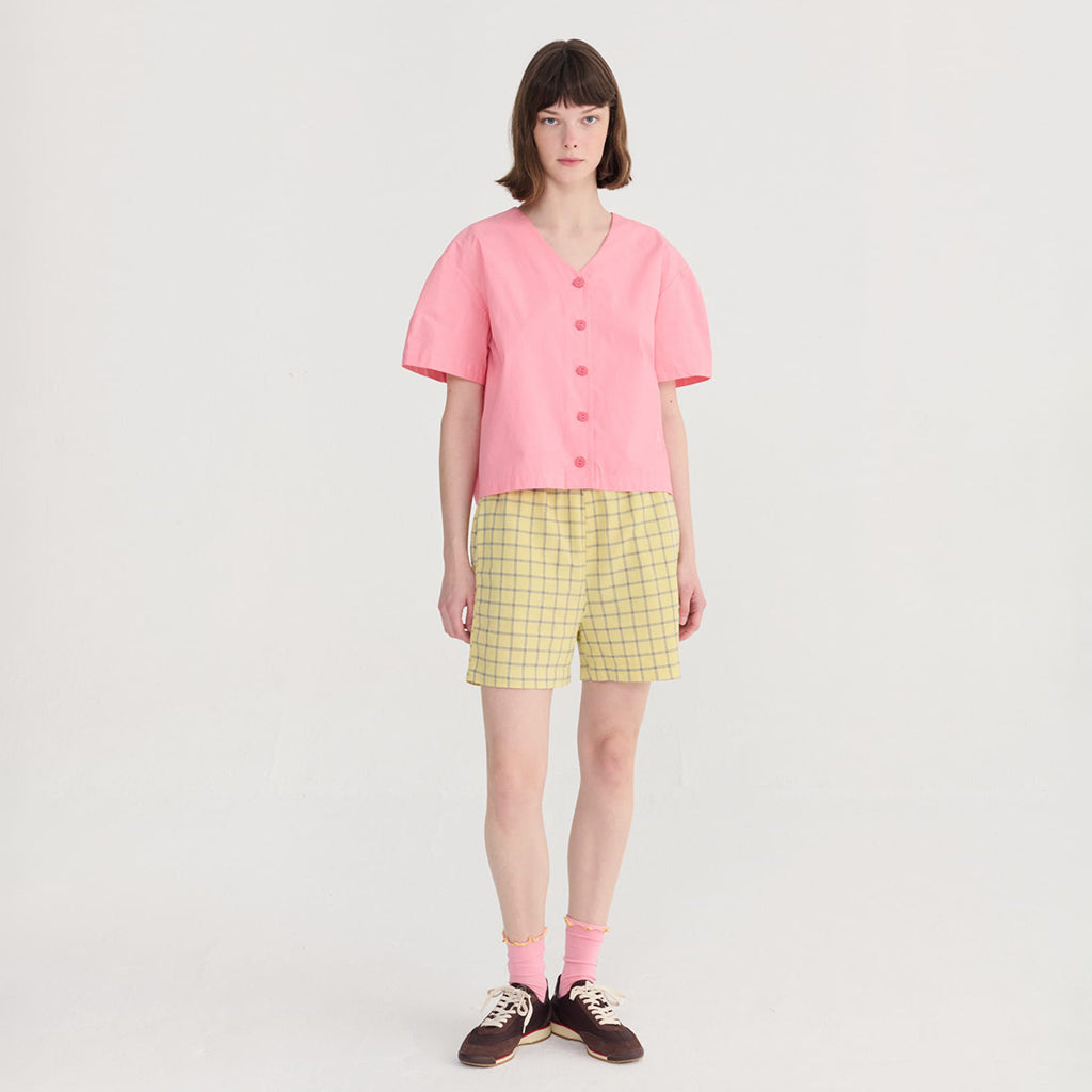 Bobo Choses Woman Shorts Spicy Window Pane Print Yellow