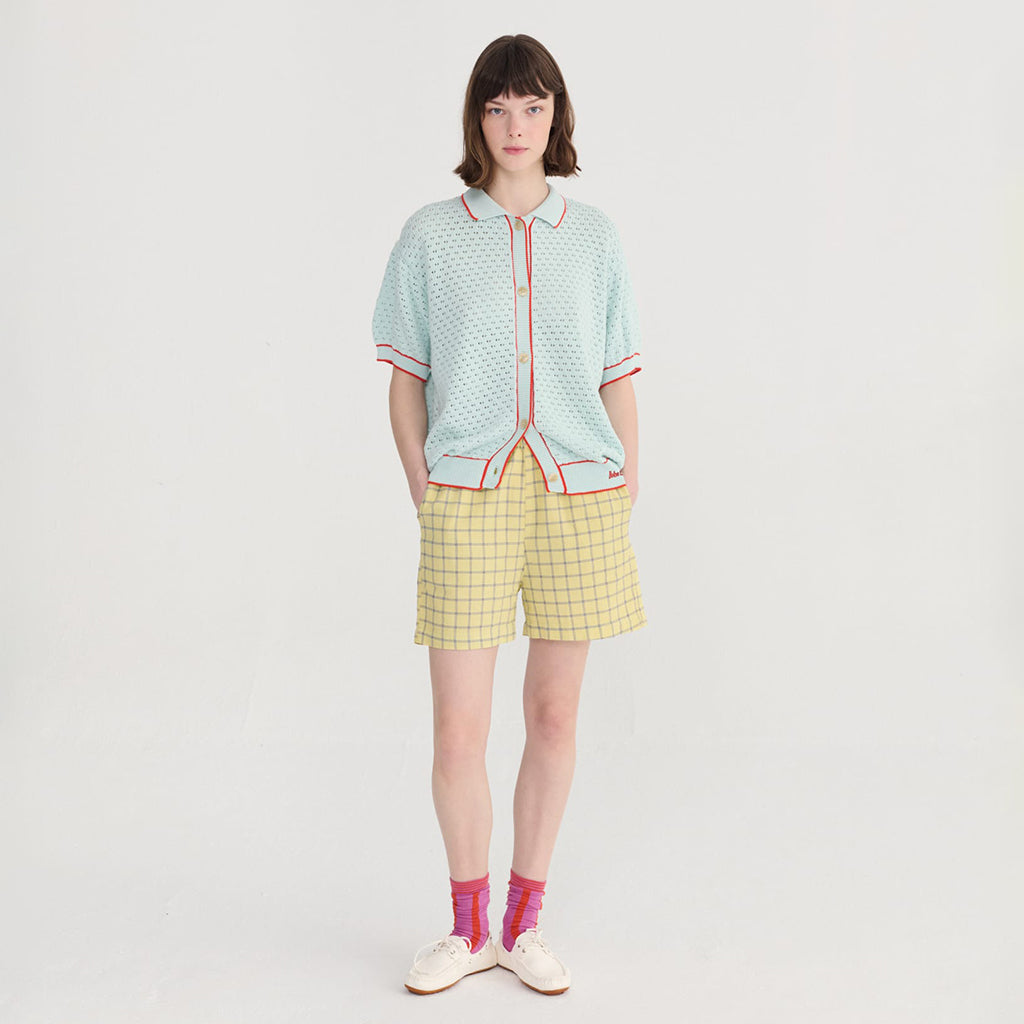 Bobo Choses Woman Shorts Spicy Window Pane Print Yellow