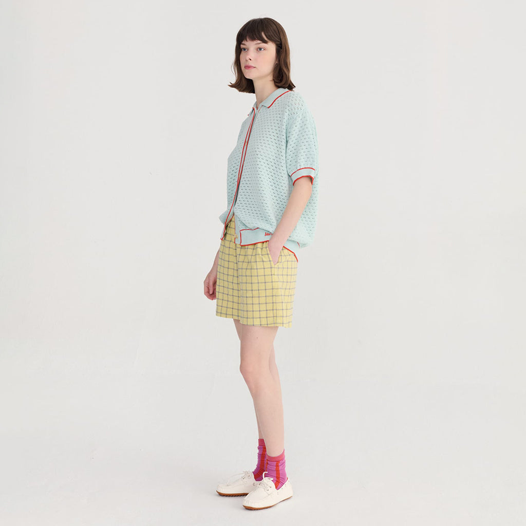 Bobo Choses Woman Shorts Spicy Window Pane Print Yellow