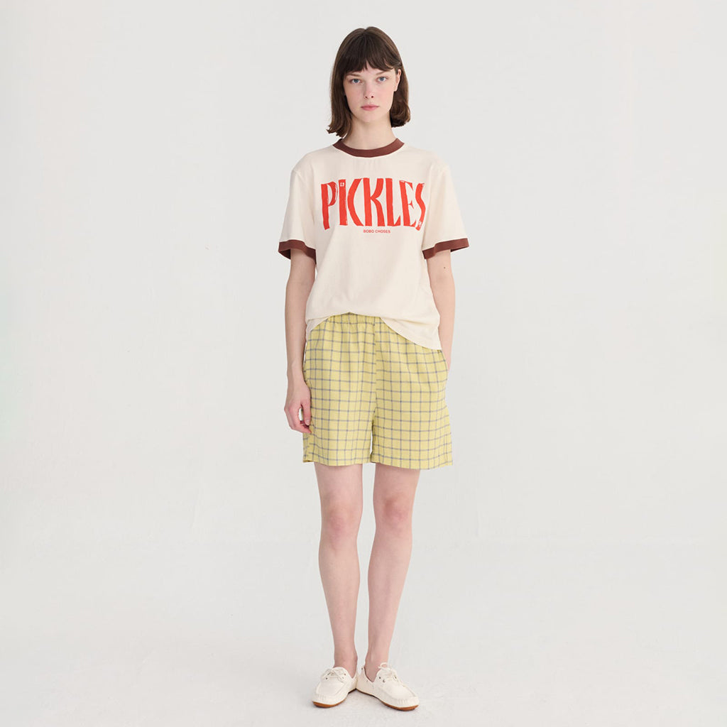 Bobo Choses Woman Shorts Spicy Window Pane Print Yellow