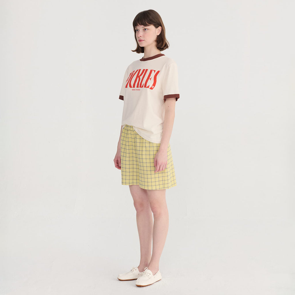 Bobo Choses Woman Shorts Spicy Window Pane Print Yellow