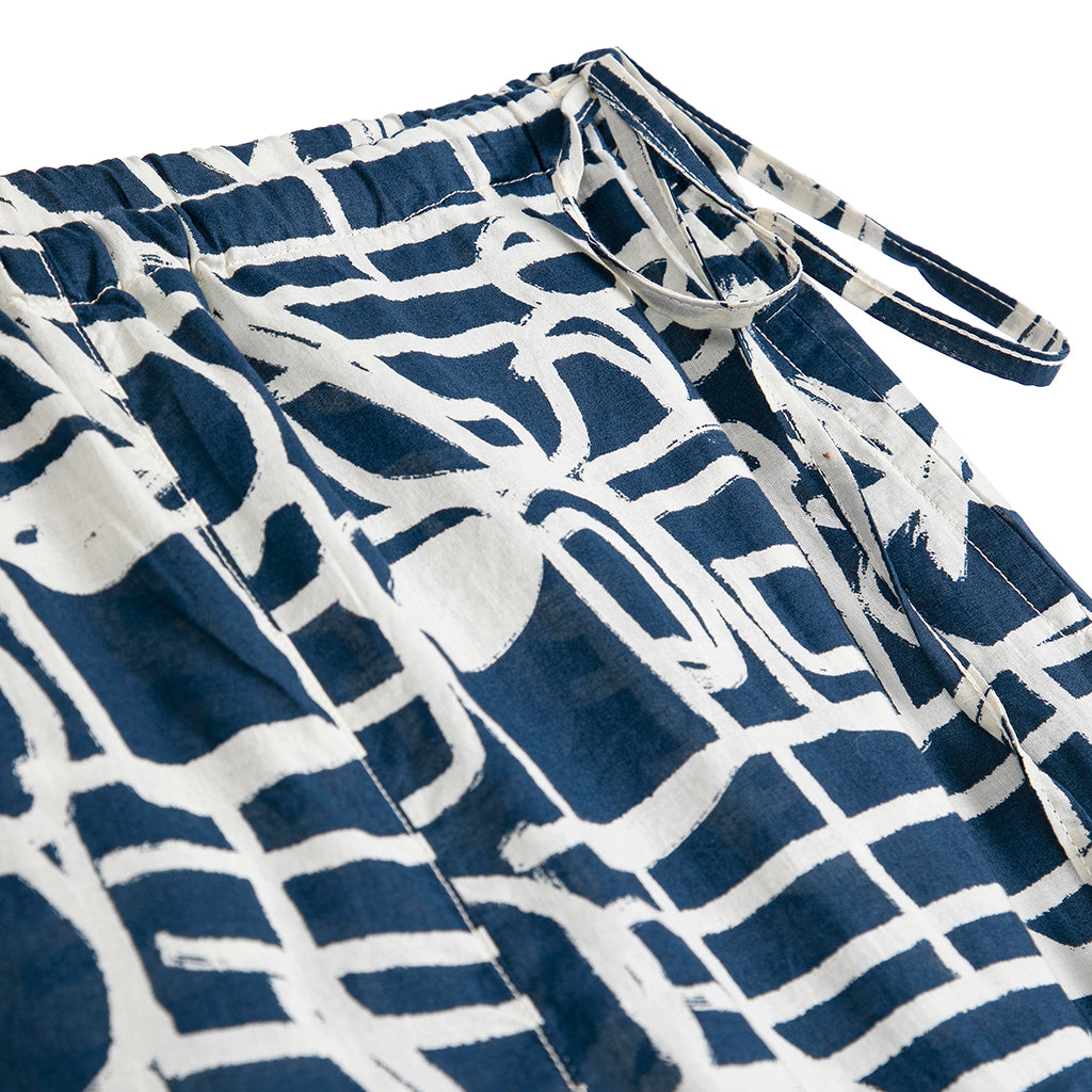 Bobo Choses Woman Wide Leg Pants Cookery Festival Print Navy Blue