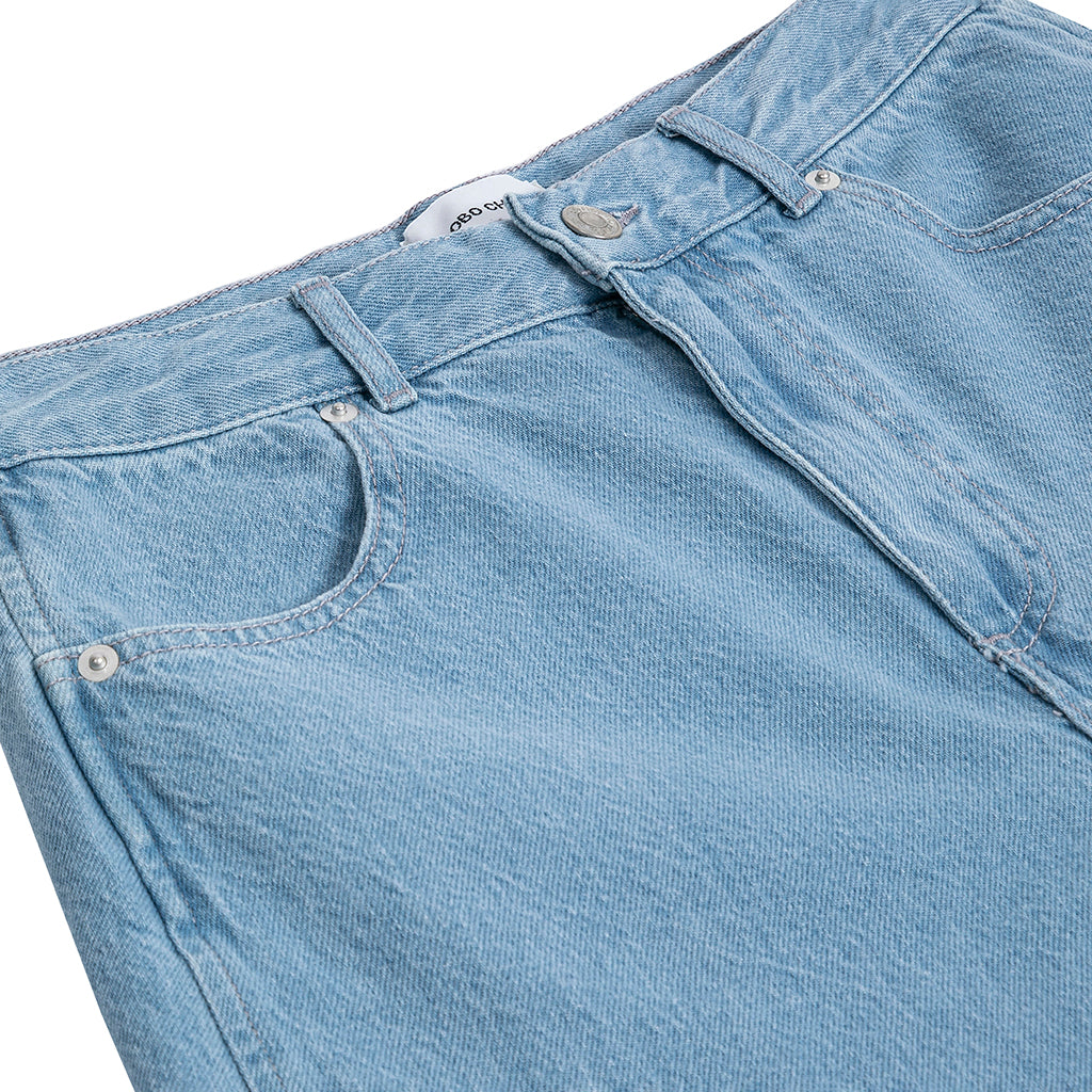 Bobo Choses Woman High Waist Pants Simple Pear Print Light Blue