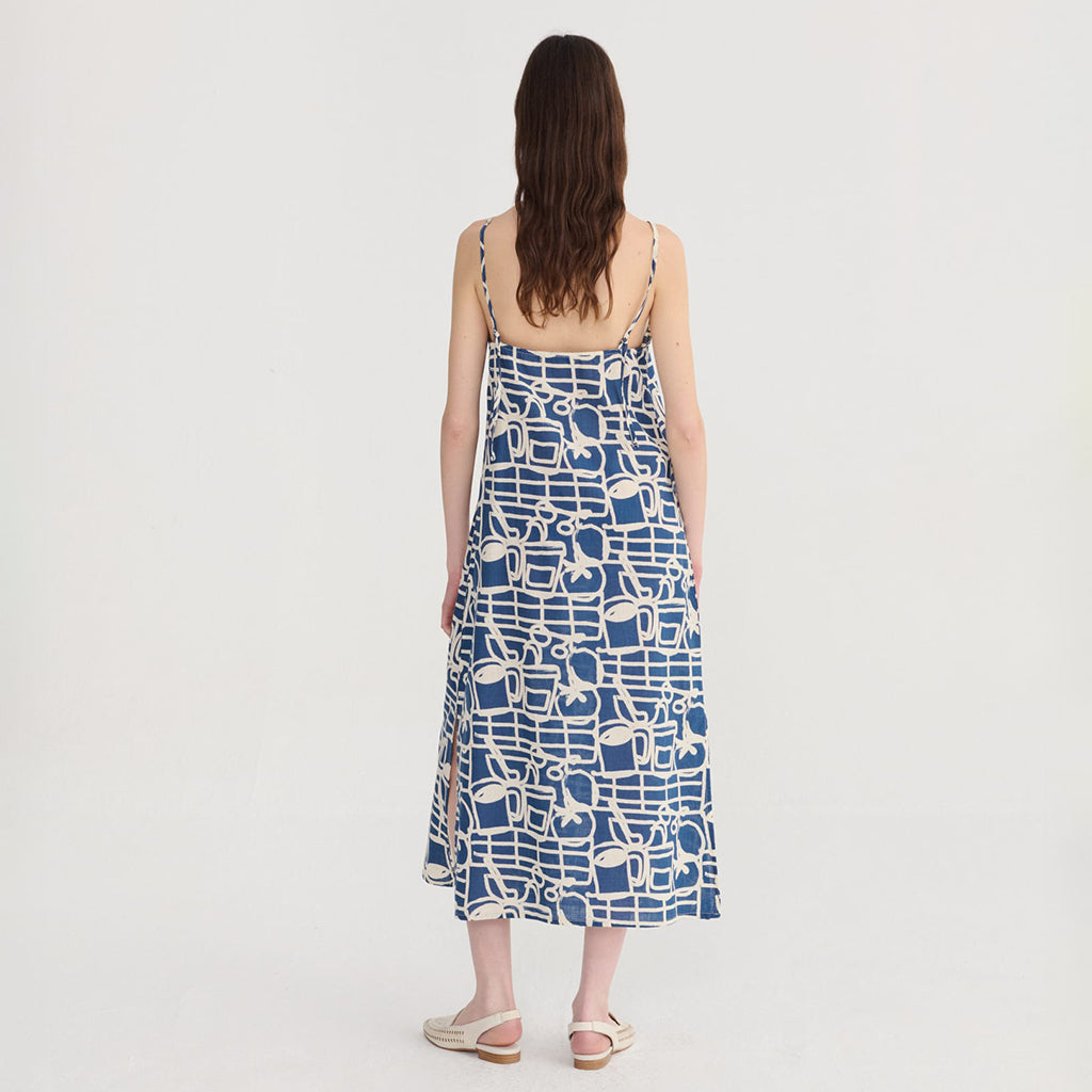 Bobo Choses Woman Dress Cookery Festival Print Navy Blue