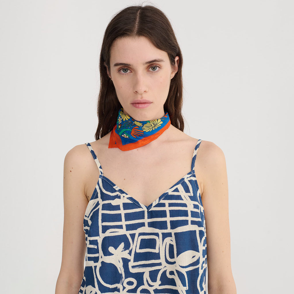 Bobo Choses Woman Dress Cookery Festival Print Navy Blue