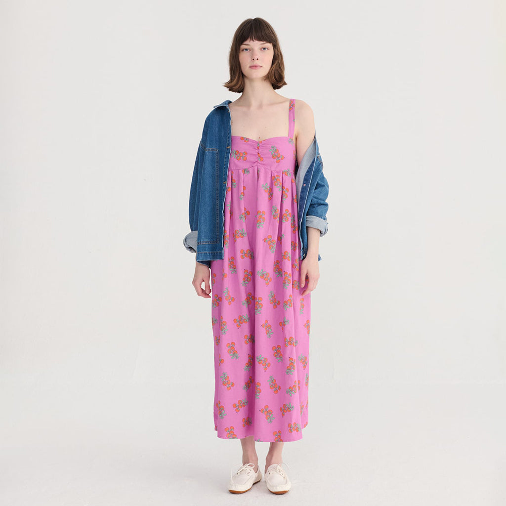 Bobo Choses Woman Dress Juicy Tomatoes Print Purple