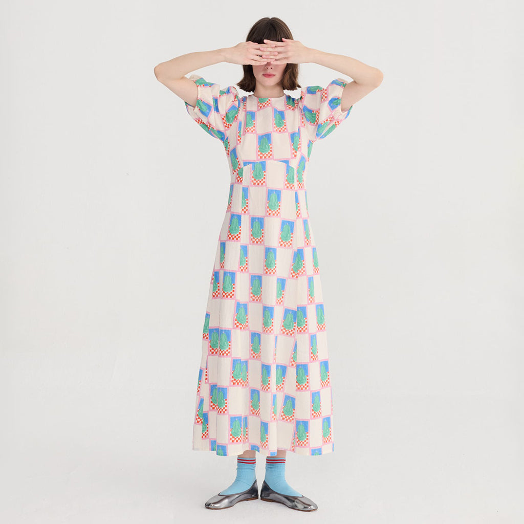 Bobo Choses Woman Dress Simple Pear Print White