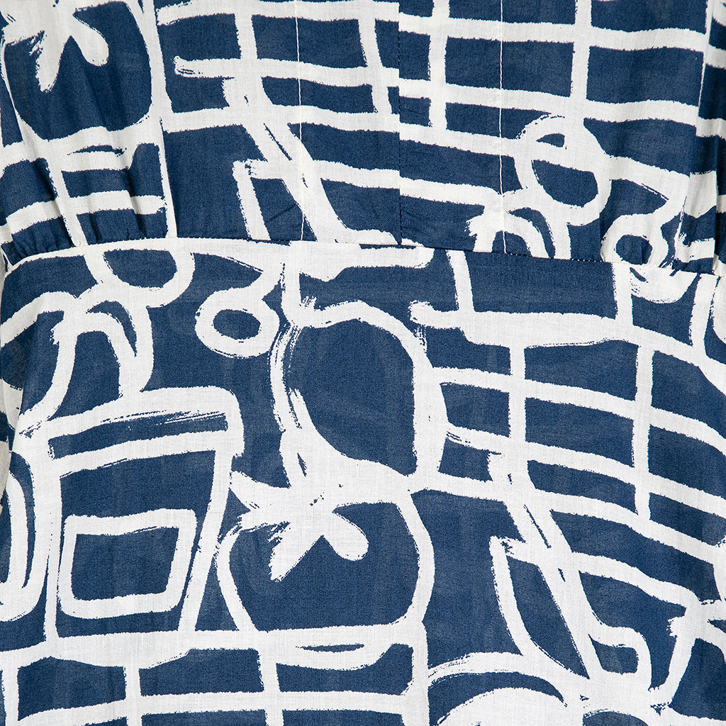 Bobo Choses Woman V-Neck Dress Cookery Festival Print Navy Blue