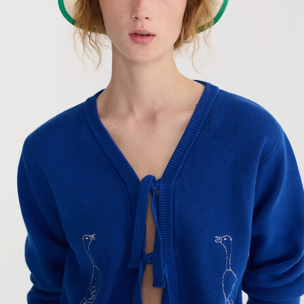 Bobo Choses Woman Cropped Cardigan Blue