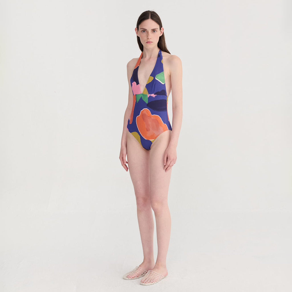 Bobo Choses Woman V-Neck Swimsuit Blooming Print Multicolour
