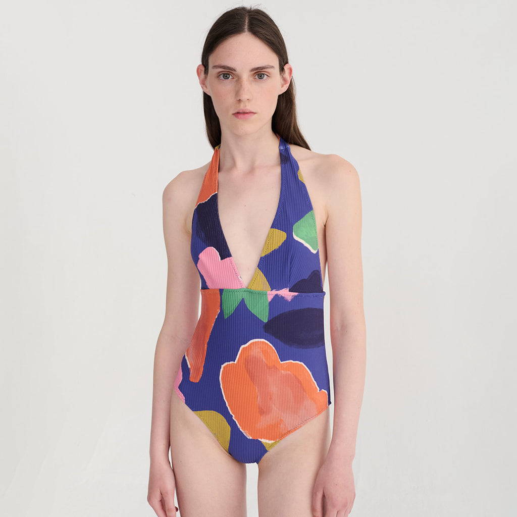 Bobo Choses Woman V-Neck Swimsuit Blooming Print Multicolour