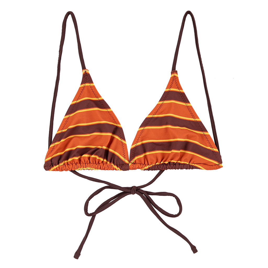 Bobo Choses Woman Triangle Swimsuit Top Orange Stripes