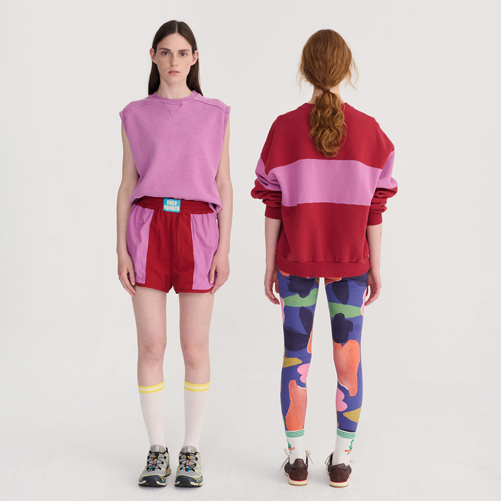 Bobo Choses Woman Sporty Shorts Burgundy Red Colour Block