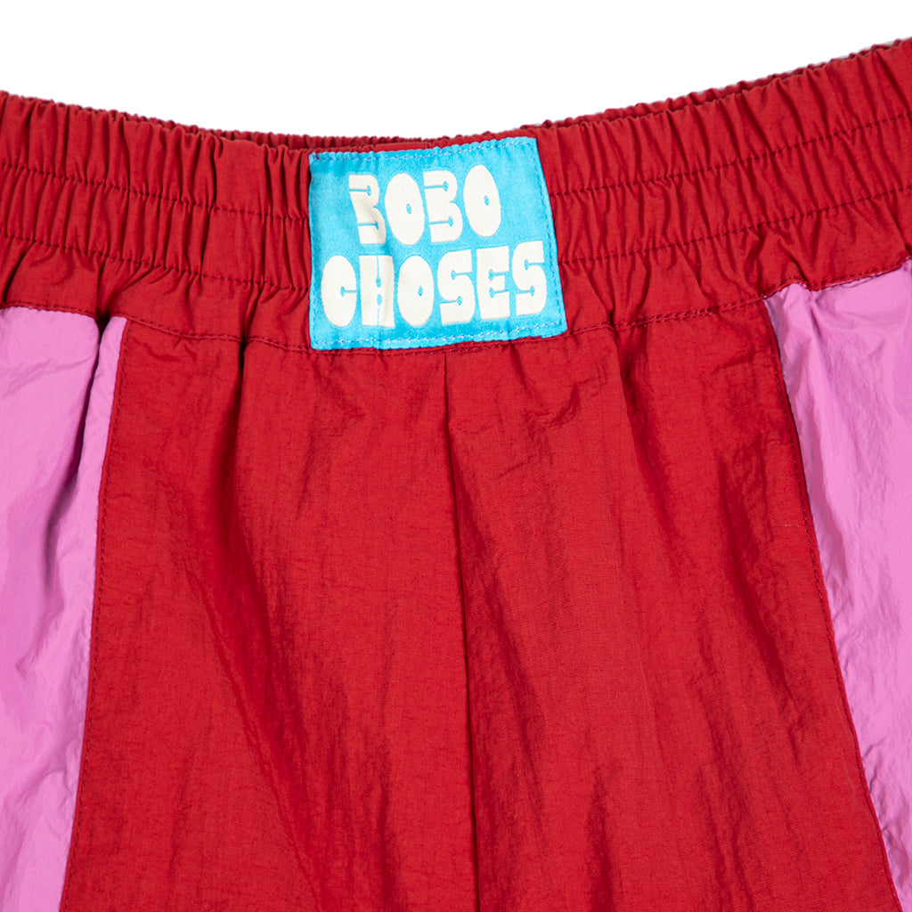 Bobo Choses Woman Sporty Shorts Burgundy Red Colour Block