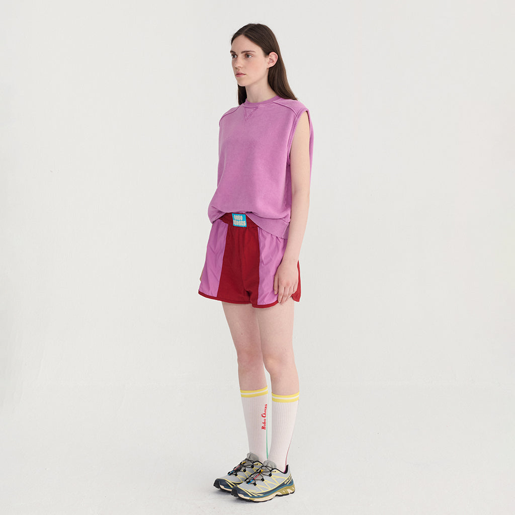 Bobo Choses Woman Sporty Shorts Burgundy Red Colour Block