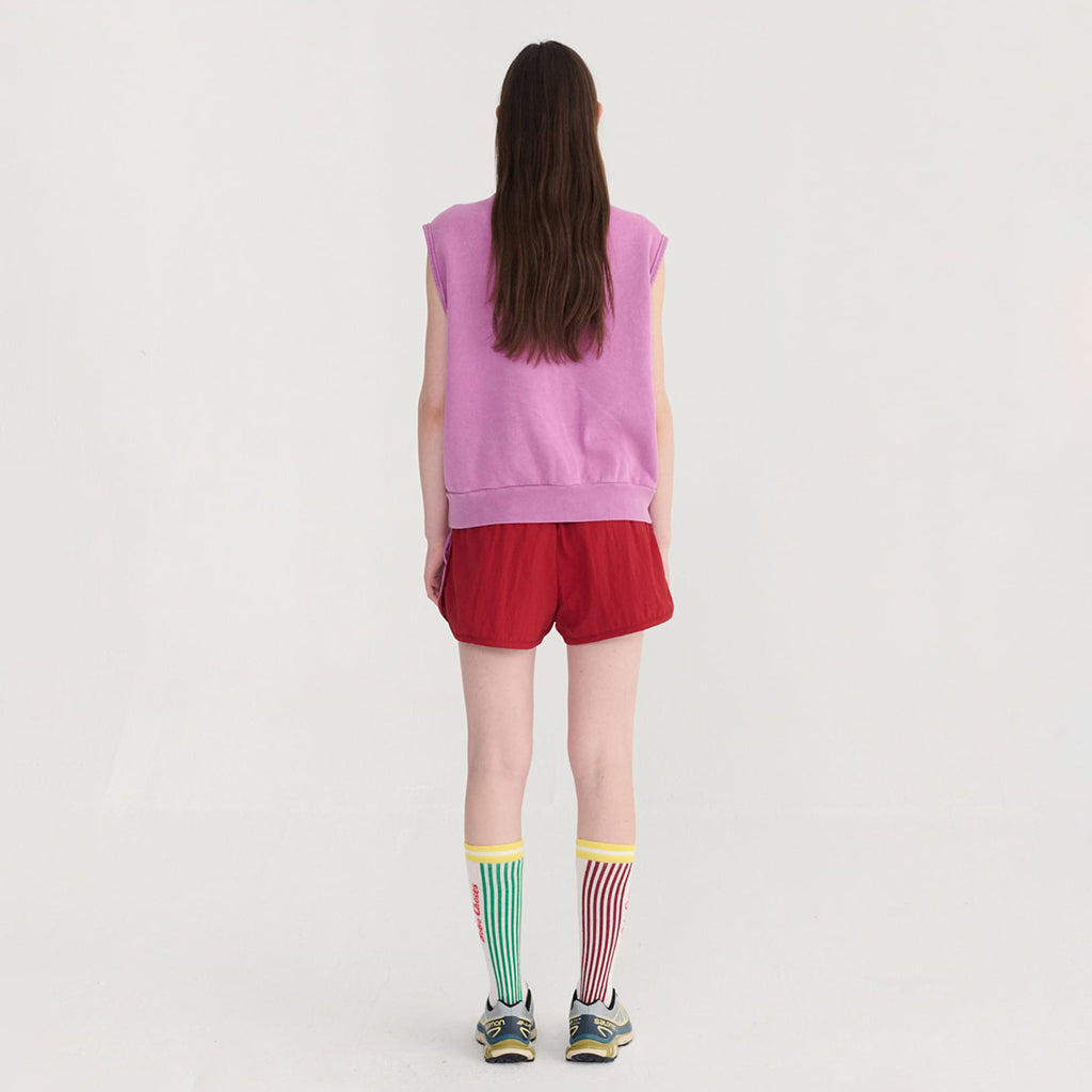 Bobo Choses Woman Sporty Shorts Burgundy Red Colour Block