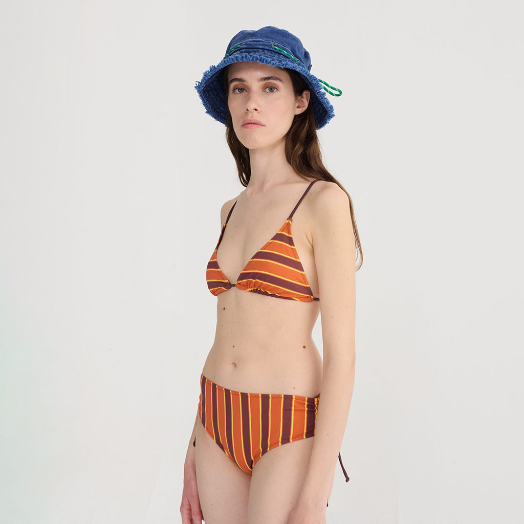 Bobo Choses Woman Bikini Bottom Orange Stripes