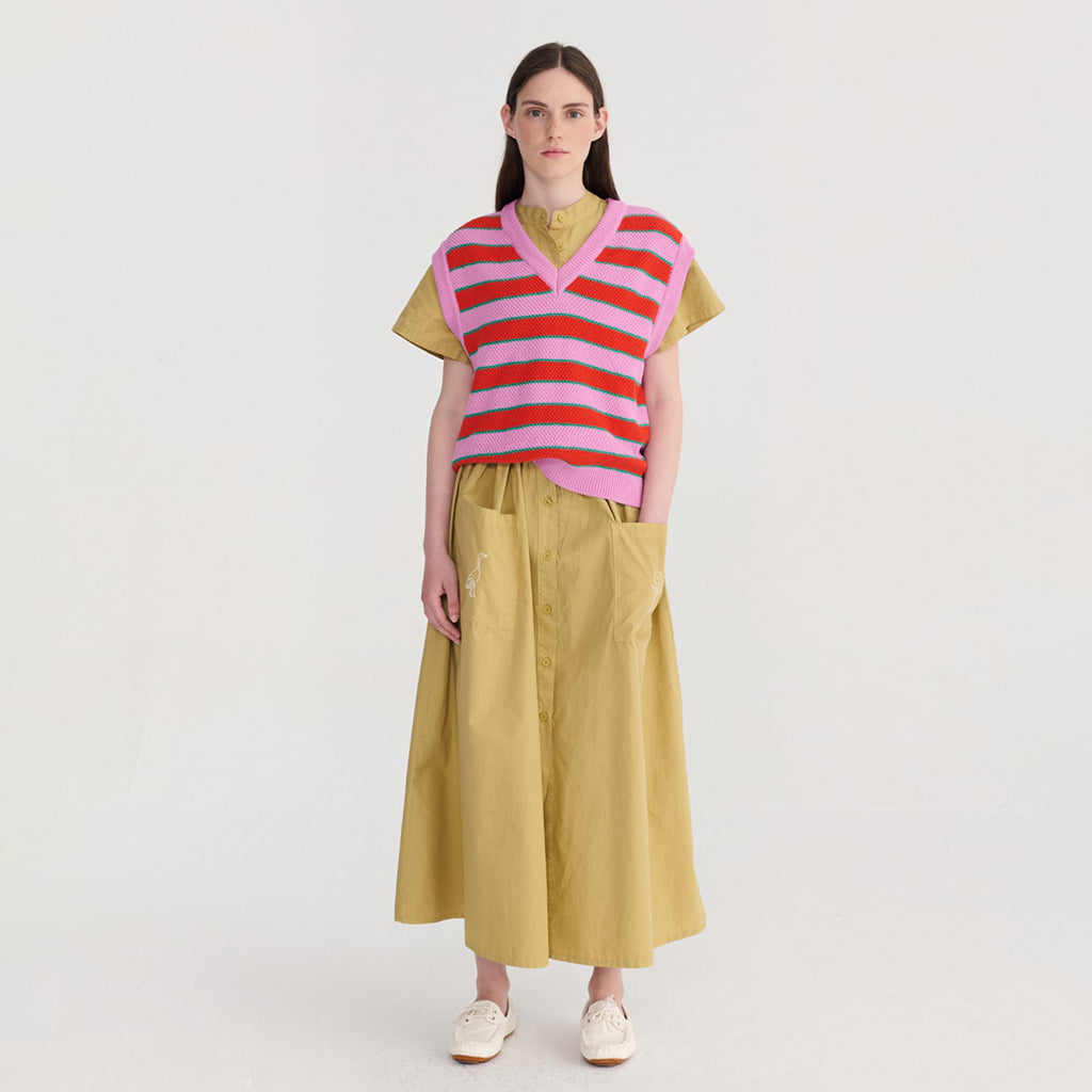 Bobo Choses Woman V-Neck Vest Multicolour Stripes