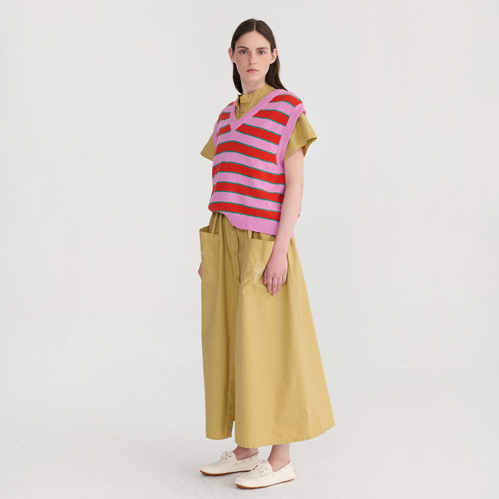 Bobo Choses Woman V-Neck Vest Multicolour Stripes