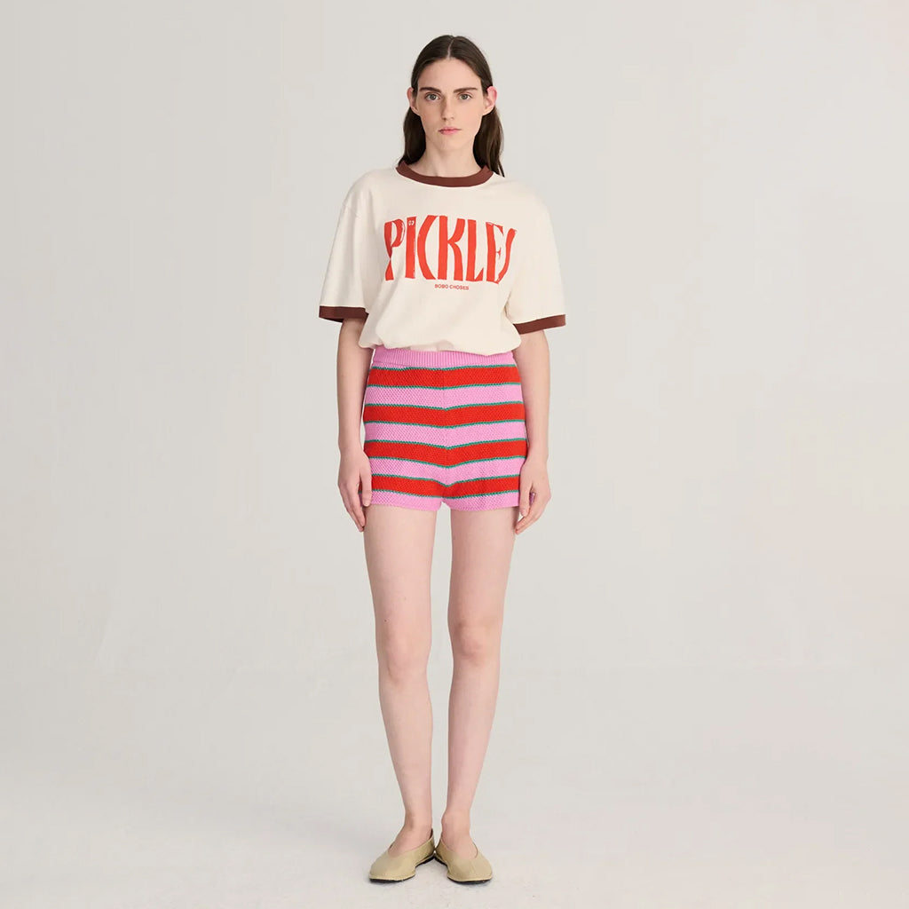 Bobo Choses Woman Knit Shorts Multicolour Stripes