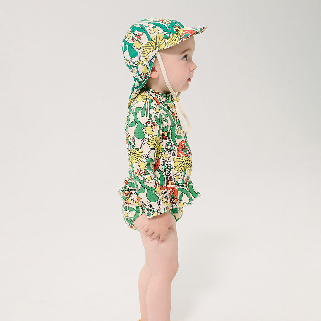 Bobo Choses Baby Swim Hat All Over Herbalist Print Multicolour