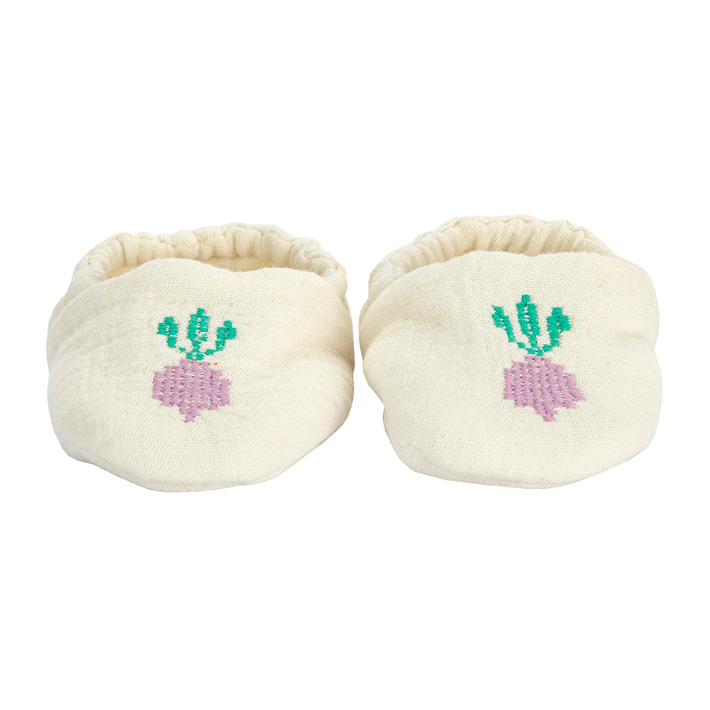 Bobo Choses Baby Slippers Cool Radish Print White