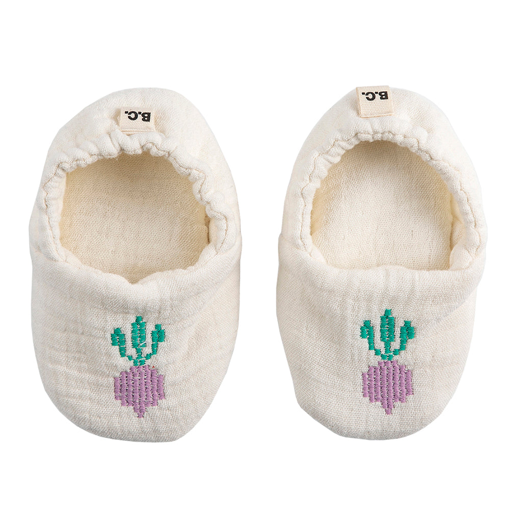 Bobo Choses Baby Slippers Cool Radish Print White