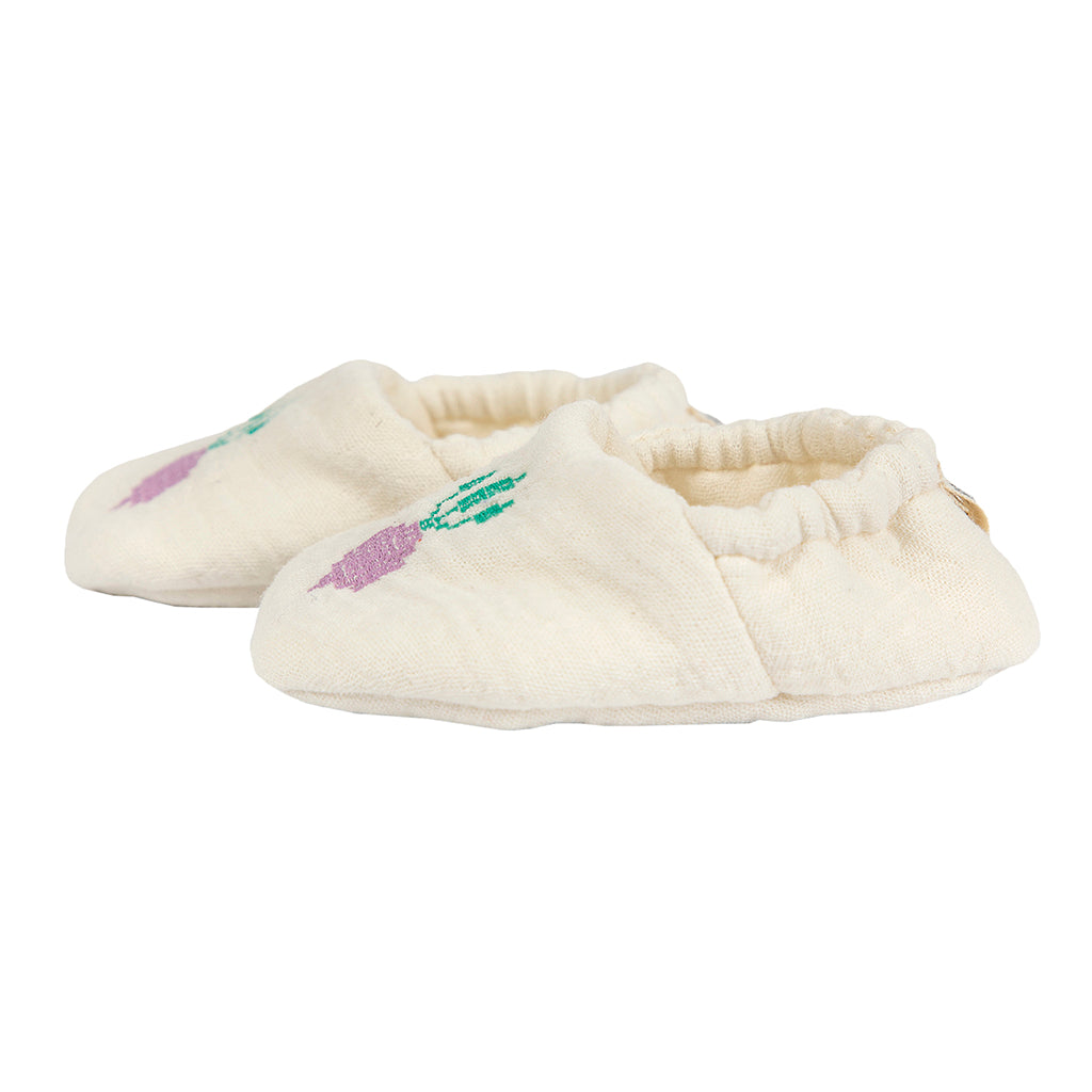Bobo Choses Baby Slippers Cool Radish Print White