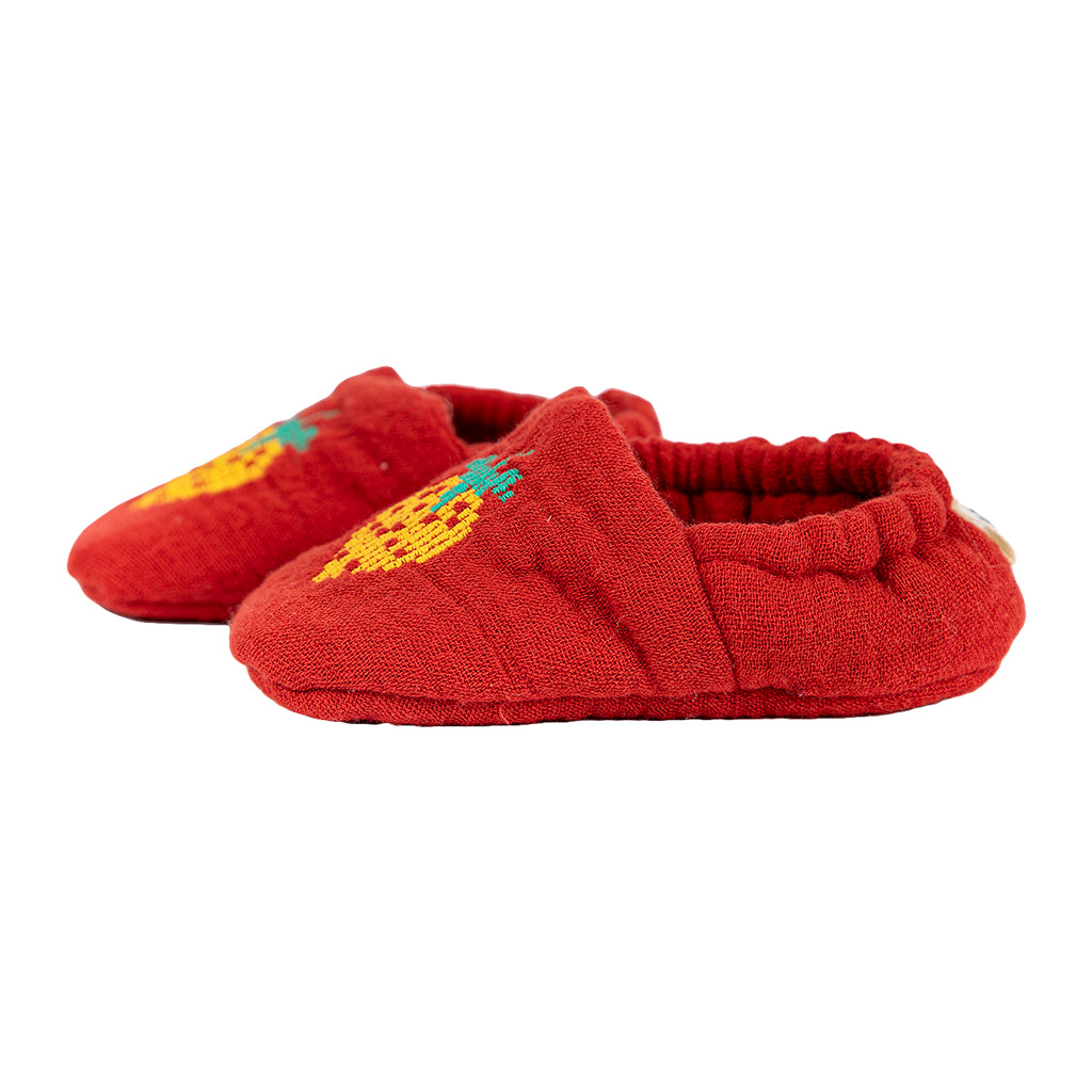 Bobo Choses Baby Slippers Strawberry Print Red