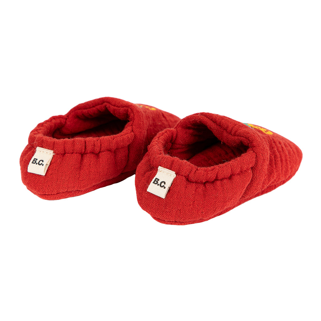Bobo Choses Baby Slippers Strawberry Print Red