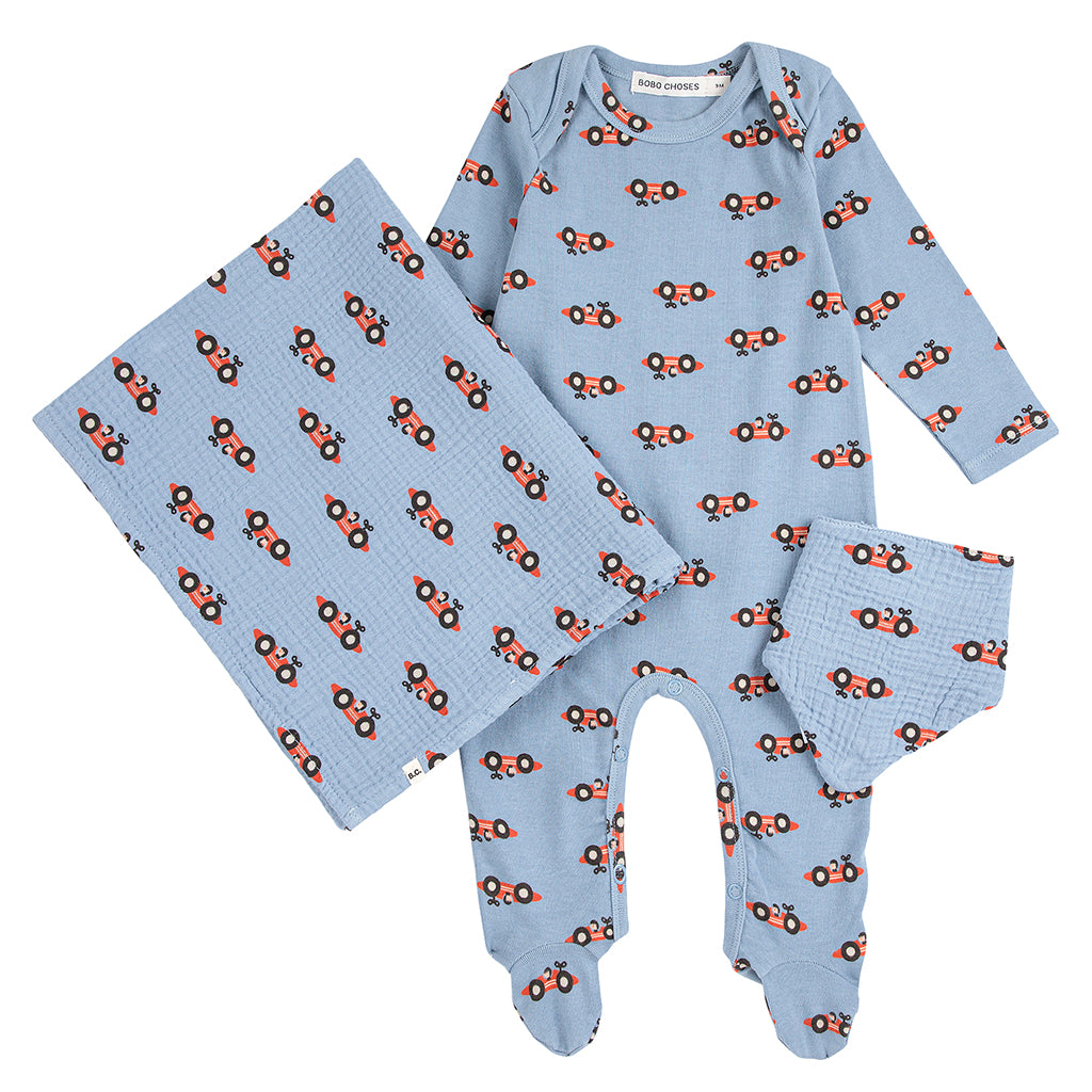 Bobo Choses Baby Race Car Gift Set Light Blue