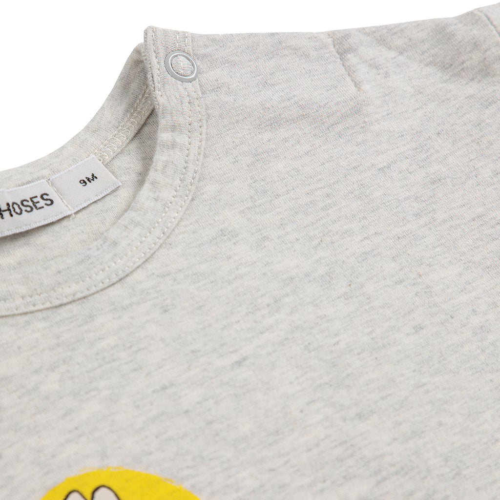 Bobo Choses Baby Striped Duck T-shirt Light Heather Grey