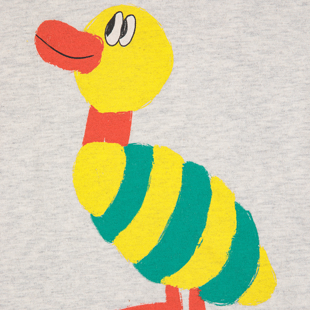 Bobo Choses Baby Striped Duck T-shirt Light Heather Grey