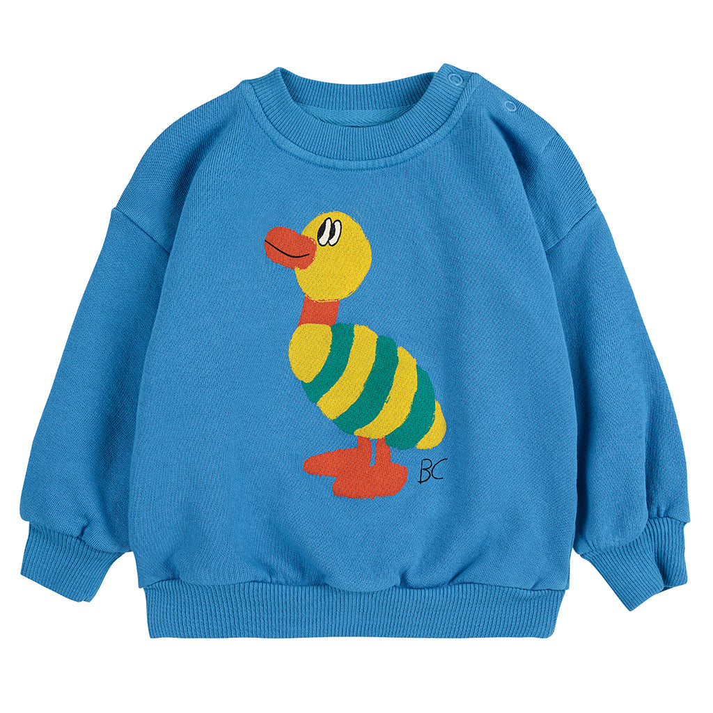 Bobo Choses Baby Striped Duck Sweatshirt Blue