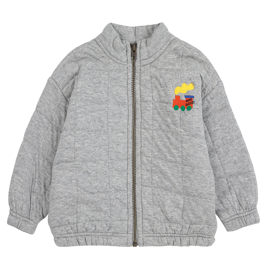 Bobo Choses Baby Choo Choo Quilted Sweatshirt Light Heather Grey