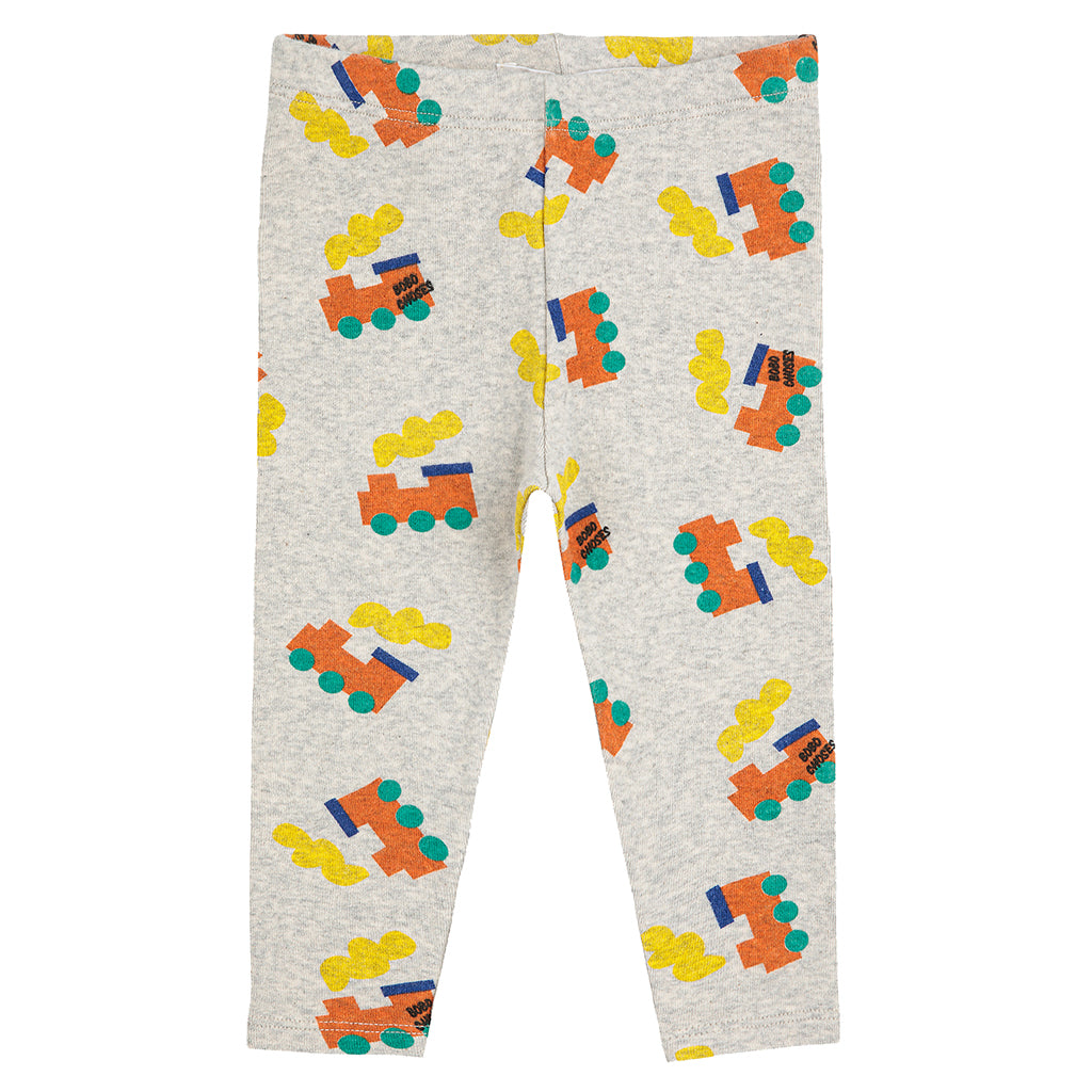Bobo Choses Baby Choo Choo All Over Leggings Light Heather Grey