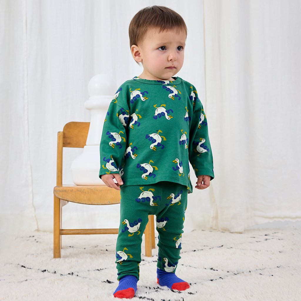 Bobo Choses Baby La Oca All Over Leggings Green