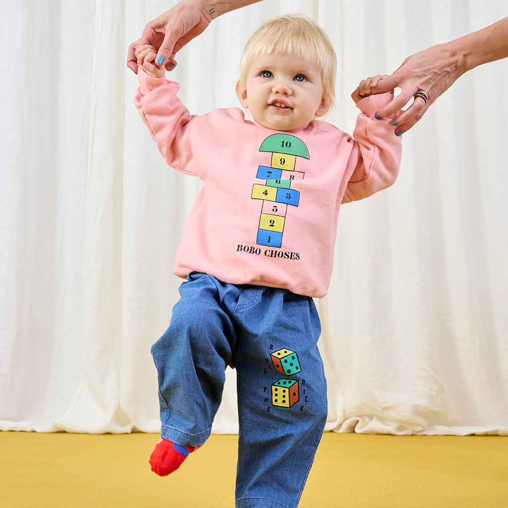 Bobo Choses Baby Roll The Dice Pants Denim Blue