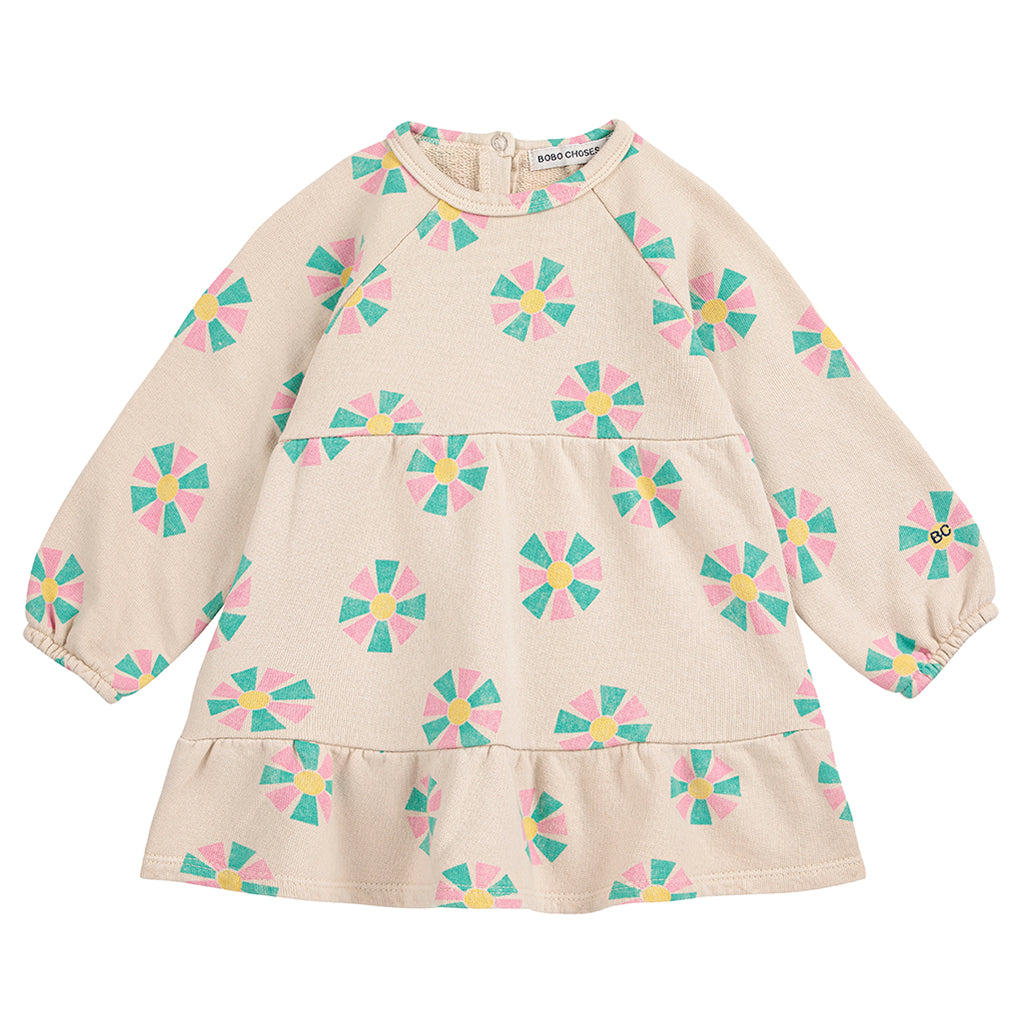 Bobo Choses Baby Kaleidoscope All Over Dress Cream